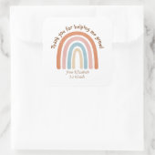 Moderner Regenbogenlehrer Danke Quadratischer Aufkleber (Tasche)