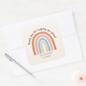 Moderner Regenbogenlehrer Danke Quadratischer Aufkleber (Umschlag)