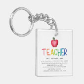 Moderner Regenbogenlehrer Danke Schlüsselanhänger (Vorderseite links)