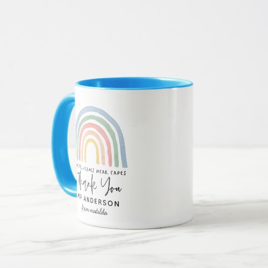 Moderner Regenbogenlehrer danken Ihnen geschenk m Tasse (Vorderseite Links)