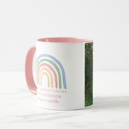 Moderner Regenbogenlehrer danken Ihnen geschenk m Tasse (Vorderseite Links)
