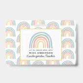 Moderner Regenbogenlehrer dankt Ihnen für ein Gesc Ausweis (Rückseite)
