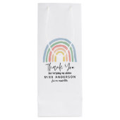 Moderner Regenbogenlehrer dankt Ihnen für Ihr Gesc Geschenktüte Für Weinflaschen (Rückseite)