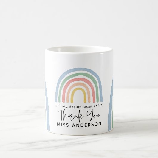 Moderner Regenbogenlehrer dankt Ihnen für Ihr Gesc Kaffeetasse (Mittel)