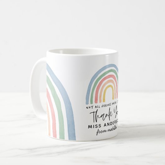 Moderner Regenbogenlehrer dankt Ihnen für Ihr Gesc Kaffeetasse (Vorderseite Links)