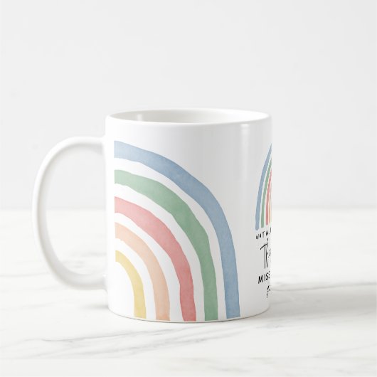 Moderner Regenbogenlehrer dankt Ihnen für Ihr Gesc Kaffeetasse (Links)