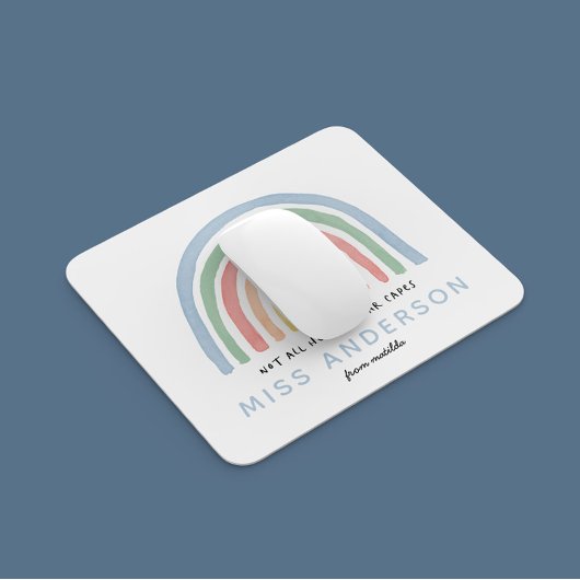 Moderner Regenbogenlehrer dankt Ihnen für Ihr Gesc Mousepad