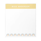 Moderner Regenbogenlehrer dankt Ihnen für Ihr Gesc Notizblock (Vorderseite)