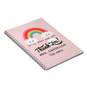 Moderner Regenbogenlehrer dankt Ihnen für Ihr Gesc Notizblock (Rechte Seite)