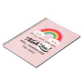 Moderner Regenbogenlehrer dankt Ihnen für Ihr Gesc Notizblock (Linke Seite)