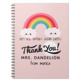 Moderner Regenbogenlehrer dankt Ihnen für Ihr Gesc Notizblock (Vorderseite)