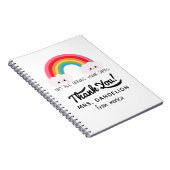 Moderner Regenbogenlehrer dankt Ihnen für Ihr Gesc Notizblock (Rechte Seite)