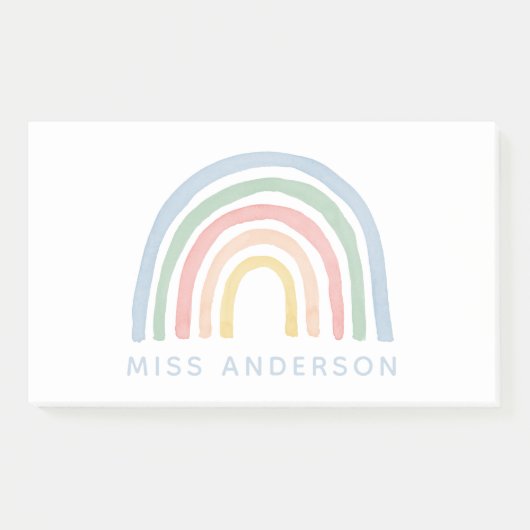 Moderner Regenbogenlehrer dankt Ihnen für Ihr Gesc Post-it Klebezettel (Vorderseite)