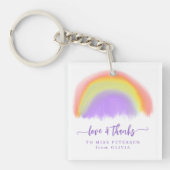 Moderner Regenbogenlehrer dankt Ihnen für Ihr Gesc Schlüsselanhänger (Vorderseite)
