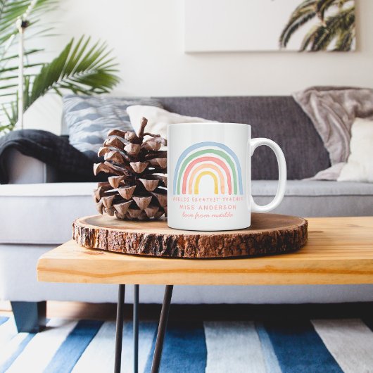 Moderner Regenbogenlehrer dankt Ihnen für Ihr Gesc Tasse