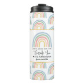 Moderner Regenbogenlehrer dankt Ihnen für Ihr Gesc Thermosbecher (Vorderseite)