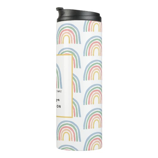 Moderner Regenbogenlehrer dankt Ihnen für Ihr Gesc Thermosbecher (Nach rechts gedreht)