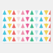 Moderner Regenbogenweihnachtsbaum und String Light Geschenkpapier Set (Vorderseite)