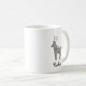Moderner Reindeer Weihnachtsname Kaffeetasse (VorderseiteRechts)