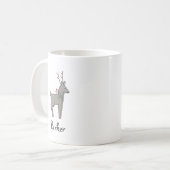 Moderner Reindeer Weihnachtsname Kaffeetasse (Vorderseite Links)