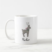 Moderner Reindeer Weihnachtsname Kaffeetasse (Links)