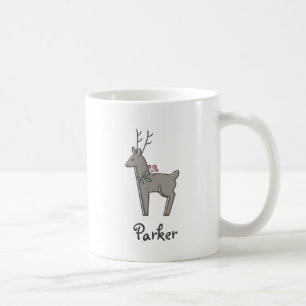 Moderner Reindeer Weihnachtsname Kaffeetasse