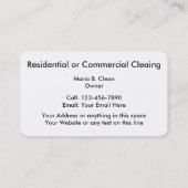 Moderner Reinigungs-Service Visitenkarte (Rückseite)