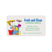 Moderner Reinigungsservice Adressaufkleber (Vorne)