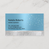 Moderner Reinigungsservice Blau- und Silberflorspr Visitenkarte (Rückseite)