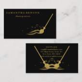 Moderner Reinigungsservice Brushed Black Metal Gol Visitenkarte (Vorne/Hinten)