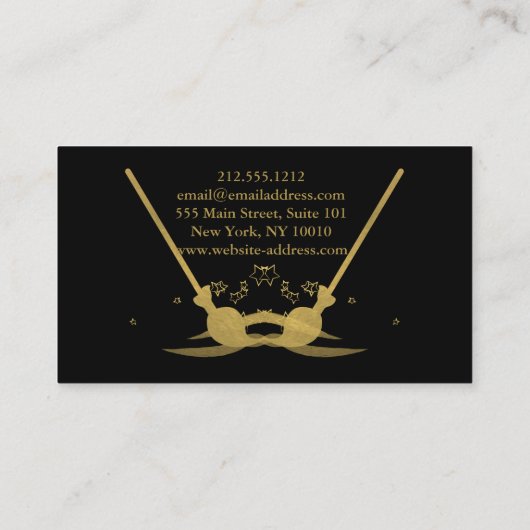 Moderner Reinigungsservice Brushed Black Metal Gol Visitenkarte (Rückseite)