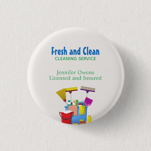 Moderner Reinigungsservice Button (Vorderseite)