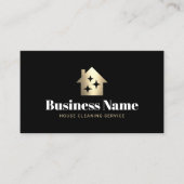 Moderner Reinigungsservice für Haushaltshilfe Blac Visitenkarte (Vorderseite)