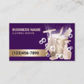 Moderner Reinigungsservice für Lila- und Goldhäuse Visitenkarte (Vorderseite)