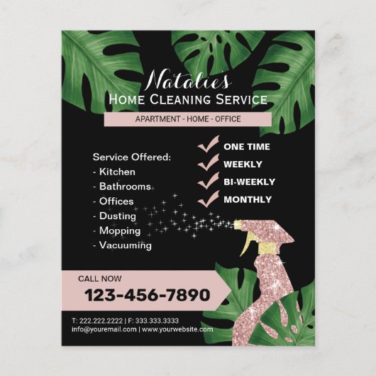 Moderner Reinigungsservice Haushaltshilfe Botanisc Flyer (Vorne)