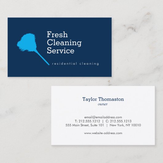 Moderner Reinigungsservice, Haushaltshilfe II Visitenkarte (Vorne/Hinten)