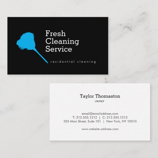 Moderner Reinigungsservice, Hausmeister-Visitenkar Visitenkarte (Vorne/Hinten)
