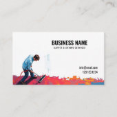 Moderner Reinigungsservice mit rotem und weißem Te Visitenkarte (Vorderseite)