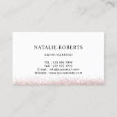 Moderner Reinigungsservice Rose Gold Glitzer Visitenkarte (Rückseite)