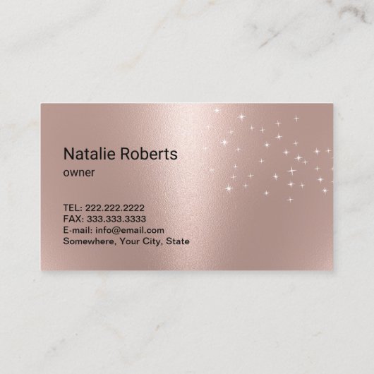 Moderner Reinigungsservice Silberspray Rose Gold Visitenkarte (Rückseite)