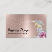 Moderner Reinigungsservice Silberspray Rose Gold Visitenkarte (Vorderseite)