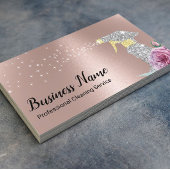 Moderner Reinigungsservice Silberspray Rose Gold Visitenkarte