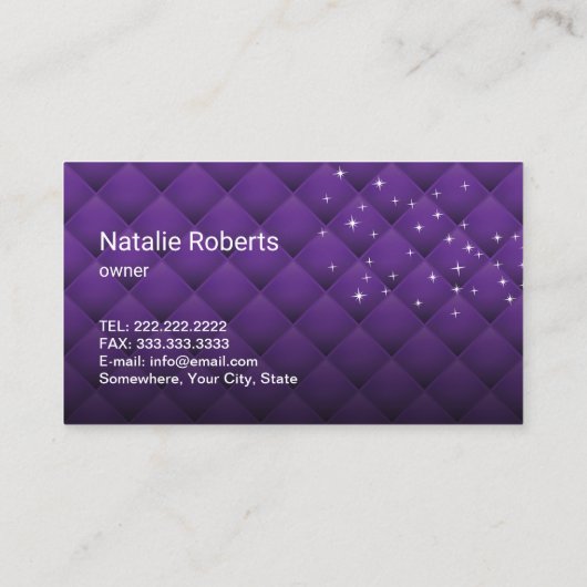 Moderner Reinigungsservice Silver Spray Luxus Lila Visitenkarte (Rückseite)