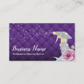 Moderner Reinigungsservice Silver Spray Luxus Lila Visitenkarte (Vorderseite)