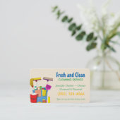 Moderner Reinigungsservice Visitenkarte (Stehend Vorderseite)