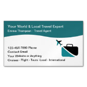 Moderner Reiseberater Agent Broker Magnetische Visitenkarte (Vorderseite)