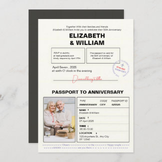Moderner Reisepass 50 Jahre alt Einladung
