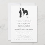 Moderner Reitpferd Foto Abschluss Einladung (Vorderseite)