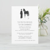 Moderner Reitpferd Foto Abschluss Einladung (Stehend Vorderseite)