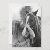 Moderner Reitpferd Foto Abschluss Einladung (Rückseite)